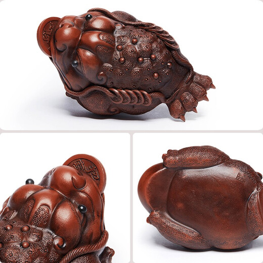 Wanhuyuan Zisha Tea Pet Ornaments Golden Toad Tea Table Pet Kung Fu Tea Set Accessories Tea Play Toad Lucky Ornaments Tea Table Ornaments Ingot Golden Toad