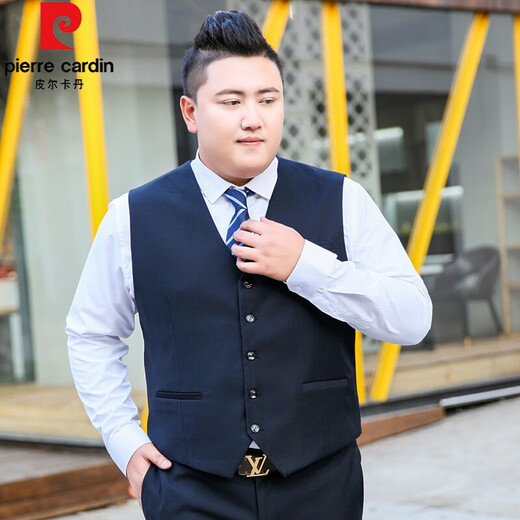 Pierre Cardin plus size suit for men plus fat plus size fat suit suit for men casual loose coat groom wedding dress black suit top + shirt + pants with tie 6XL 205 size - (225-240Jin Jin is equal to 0.5 kg)