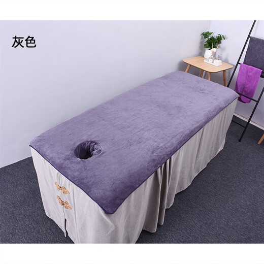 Towel for Moran Noel massage bed Beauty salon with hole lying towel Massage bed turban with hole curtain mat Gray 190*80 with hole
