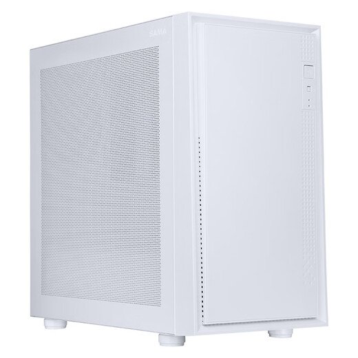 SAMA M2 Air Snow Desktop Computer Desktop Small Case Standard Type-C/Dual U3/Mesh Cooling on the Left Side/Supports M-ATX motherboard, 240 water cooling