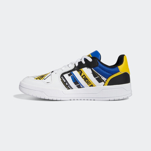 ADIDAS APRUEP OFICIAL ZAPATIVO DE DISPORTES MABRAS Menores Adolescentes Retro Basketball Zapatos Blanco/Negro/Azul/Amarillo 42 (260 mm)