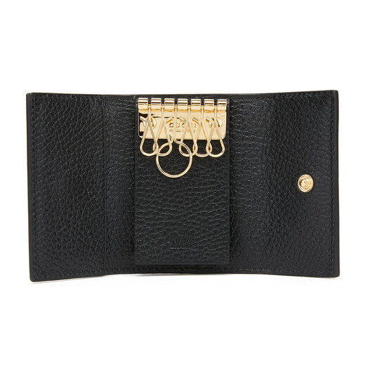 
GUCCI Gucci Women's GG Marmont Series Gold Label GG Old Canvas Leather Key Bag Ebony 456118 17WAG 1283 TU
