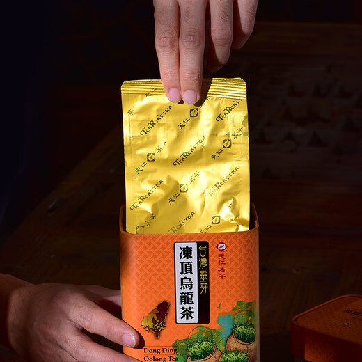 天福茗茶 台湾灵芽冻顶乌龙茶 高山茶 原装台茶300g罐装