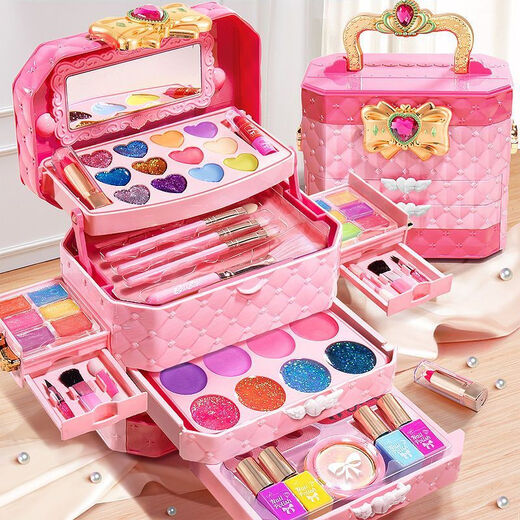 Magic Bean Shenghuo Children's Cosmetics Toy Set Kids Baby Princess Makeup Box Girls Playing House Girl Gift Exquisite Gift Box [Music Makeup Suitcase + Baby