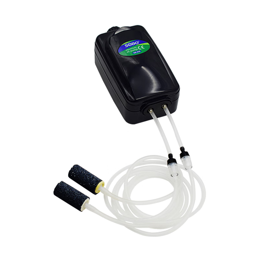 SOBO Songbao Fish Tank Oxygen Pump Aerobic Pump Small Fish Tank Fish Raising Oxygen Pump Household Aerobic Machine Aquarium Supplies [Full Accessories] 12w Double Hole SB848+ [Air Stone Package]