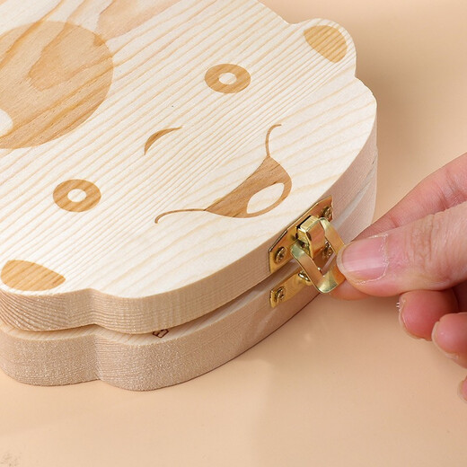 Kinderbabyzähte Gedenkbox, Babyzähne Ersatzbox, Babyzähnekiste, Mädchen, Kinderzähnekollektion, Zähne Ersatz für Gedenkschachtel, Zähnepraxis, Wollsouvenir, Massivholz -Babyzähne -Schachtel (Baby Boy)