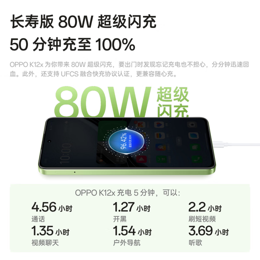 OPPO K12X 8GB+128GB Titanio Ash Subsidio Gobierno de 120 Hz Pantalla OLED recta 80W Flash Cargo 5500mAh Batería grande Snapdragon 5G Teléfono móvil