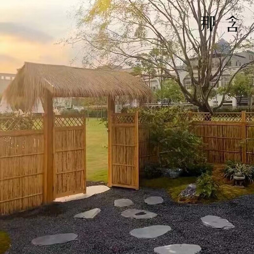 Chuangjing Yi Min B&B small courtyard wooden door courtyard bamboo gate building antiseptic wooden door head B&B small courtyard rural small courtyard wooden door small courtyard folk style courtyard-customized