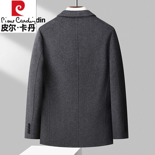 Pierre Cardin 100% reine Wolle doppelseitiger Wollmantel im Herbst und Winter Neuer Wolle kurzer Mantel High-End-Herrenanzug Jacke Kaffeefarbe [Wolle] XL 180