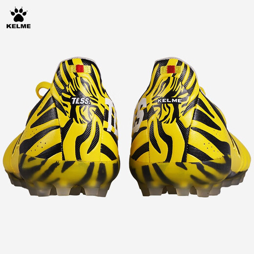 卡尔美（KELME）天朗足球卡尔美TLSS联名逸系列短钉人草虎纹配色MG袋鼠皮足球鞋 黄黑 8242ZX1105-712 41 US8