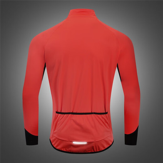 WOSAWE Spring and Autumn Cycling Jacket Long Sleeve Top Windproof Warm Mountain Bike Outdoor Sports Leisure Bicycle Clothes Orange-Red Jacket-BL275 3XL (suitable for 195Jin [Jin equals 0.5 kg] or above)