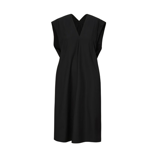 Moins de printemps Robe française avec tempérament en V en V en V Vaise arrière sans manche 2N3G12250 409 / noir et bleu foncé
