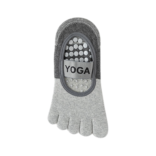 Duwek yoga socks five-finger thin split-toe fitness sports non-slip shock-absorbing Pilates women's boat socks gray 2 pairs