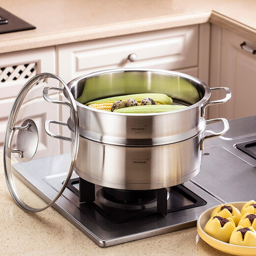 Momscook stainless steel steamer 28cm single layer steamer steamer tray 304 material MT2808ST