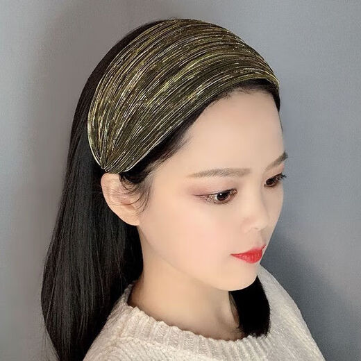 Qindu's headband that covers white hair, versatile for women when going out, toothed, non-slip, wide-brimmed hairpin, ultra-wide headband, internet celebrity hairband, type B, black