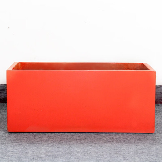 Cement flower box large rectangular flower trough manger special Nordic magnesium mud flower bed vegetable box flower pond pottery red 28*18*18cm (length*width*height)