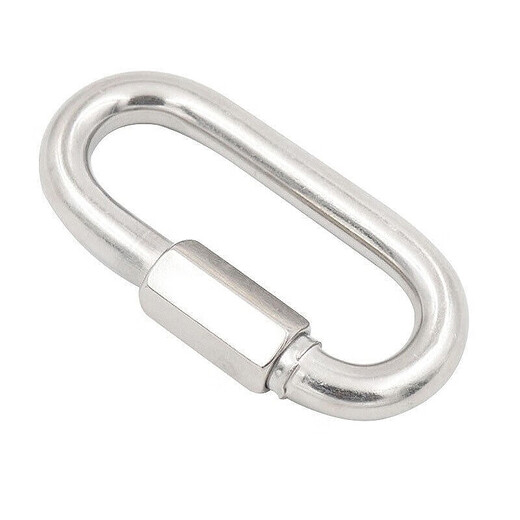 Enjiang 304 Edelstahl-Verbindungsringschloss Klettern Bergsteigen Sicherheitsschnalle Meilong-Verschlussring Schienenschnalle M8 tragend 691 kg 1 Stück