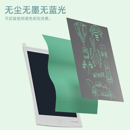 得力（deli） 液晶小黑板 儿童画板液晶手写板 彩色绘画涂鸦写字板可擦写 电子画板 液晶手写板平板 8.5英寸-单色（附触屏笔一支）