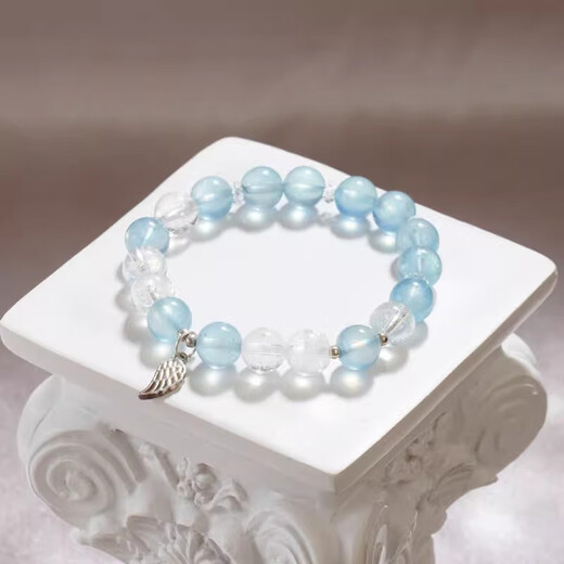 BOSFRU special-shaped aquamarine crystal bracelet, small fresh and sweet girl's bracelet, ins style gift for girlfriend and best friend, suitable for clean hands with a circumference of 14cm