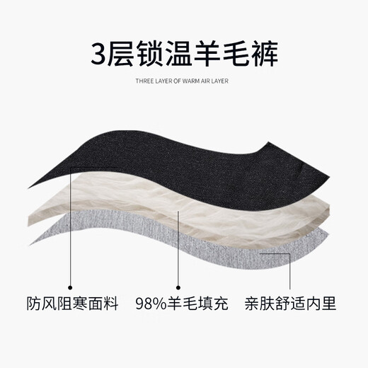 Seven Sheep cotton pants for middle-aged and elderly people thickened and velvet thermal underwear warm wool pants for men and women winter slim thermal pants DK62003 men's L 120-140Jin Jin equals 0.5 kg
