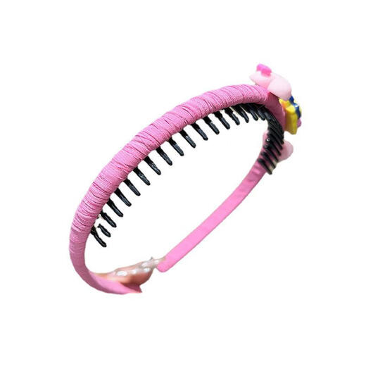 BARY REEF children's headband bangs broken hair artifact little girl Korean version fabric non-slip pressure hairpin girl hairband headwear blue cinnamon dog