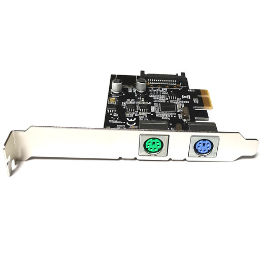 Xishe (xishe) PCI-E to PS2 keyboard and mouse round port expansion card PCIE to PS/2 adapter card supports brand-name desktop computers, industrial computers, no driver, no power supply, plug and play, third generation PCI-E to PS2 (win10/11)