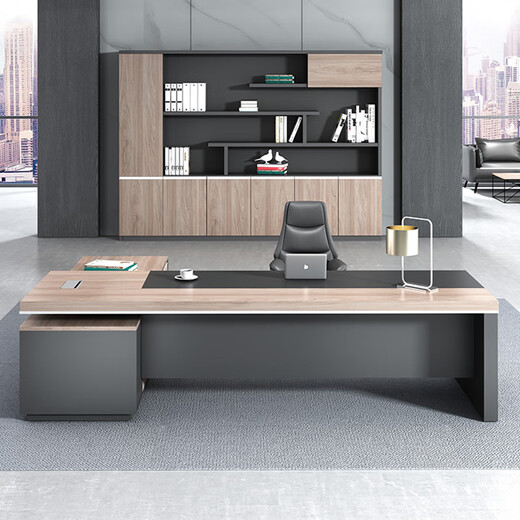 Dingke Furniture Office Boss Desk Manager President Desk Modern Simple Large Table Single Executive Desk Supervisor Desk and Chair Combination 1.6 Meter Boss Desk (Including Side Cabinets)