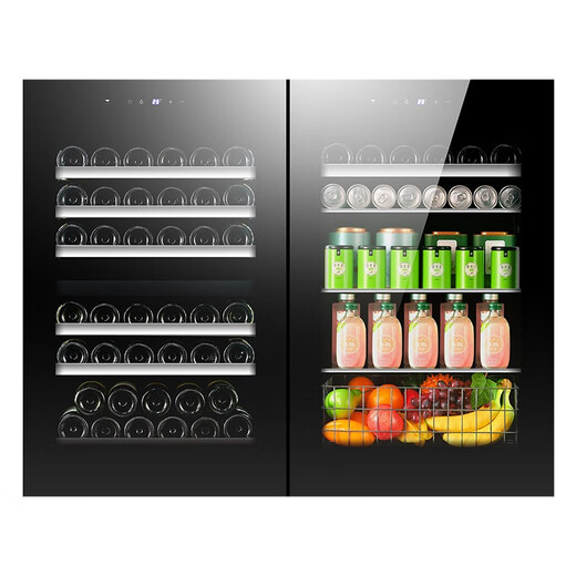 PULADI Seamless Embedded Red Wine Cabinet Constant Temperature Wine Cabinet Embedded Hidden Compressor Wine Tea Refrigerator Touch Open Door Touch Open Door BM-125T Single Temperature Ice Bar 120L