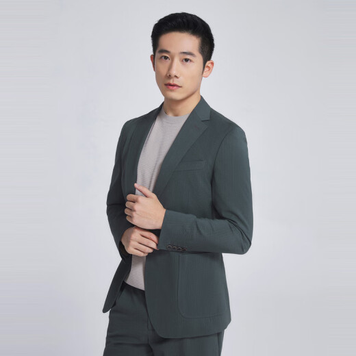 雅戈尔（YOUNGOR）单西男两粒单排扣修身版休闲西服男西服外套羊毛新品商场同款 深灰 M 170/92A