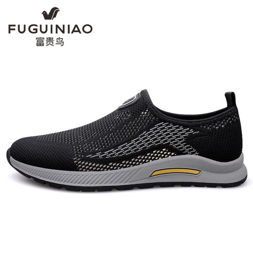 
Fugui Bird Fugui Bird mesh shoes for men in summer breathable and lightweight middle-aged and elderly sports and casual shoes for old Beijing cloth shoes daddy shoes black Yulin FG688 39