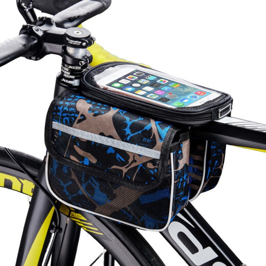 Moveiron bicycle bag front beam bag upper tube bag mountain bike bag saddle bag touch screen mobile phone bag accessories cycling equipment blue