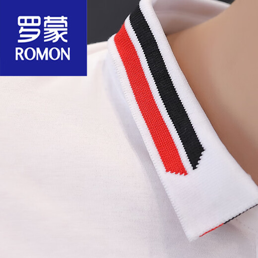 罗蒙（ROMON）  夏季潮流立领丅恤男短袖体恤有带领半袖男士T恤polo 衫高档轻奢 9909绿色 165/M