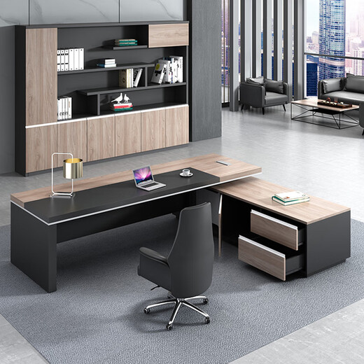 Dingke Furniture Office Boss Desk Manager President Desk Modern Simple Large Table Single Executive Desk Supervisor Desk and Chair Combination 1.6 Meter Boss Desk (Including Side Cabinets)