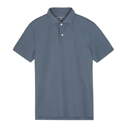 Staffel 5 Smart fünf schwere doppelt Perlen Kurzarm Polo-Hemd Herren Ice Seide rein weiße leichte Luxus-Hemd-Hemdkragen täglicher Pendler T Grey D753 XL (Gewicht empfohlen 76-85 kg)