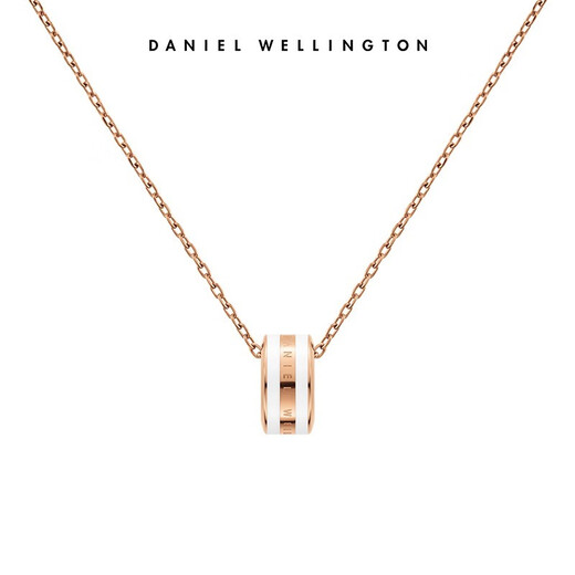 丹尼尔惠灵顿（DanielWellington）DW项链女 绸缎白+玫瑰金锁骨链吊坠 七夕情人节礼物送女友送爱人 金色  DW00400153