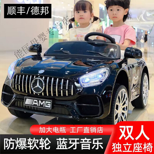 诺天使儿童双人大款电动车小孩可坐双人四轮遥控汽车男女宝宝四驱玩具车 烤漆红：四驱+12v大电+软轮 双人大座椅+遥控+摇摆