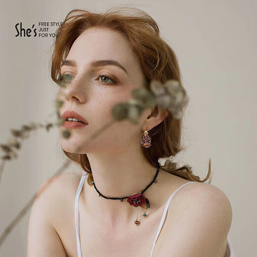 She s Qianzi handmade light luxury fashionable oil drop earrings Van Gogh iris flower earrings female birthday gift for girlfriend