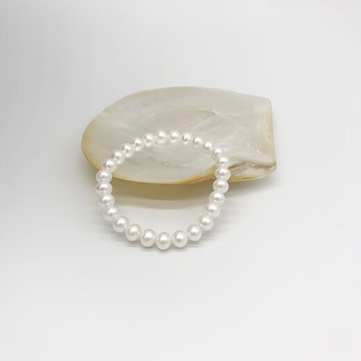 Drops of water form freshwater pearl bracelets, retractable elastic rope pearl bracelets, easy to wear and practical gifts, 7.3-8.3mm white pearls (Industry Specifications8-9mm)