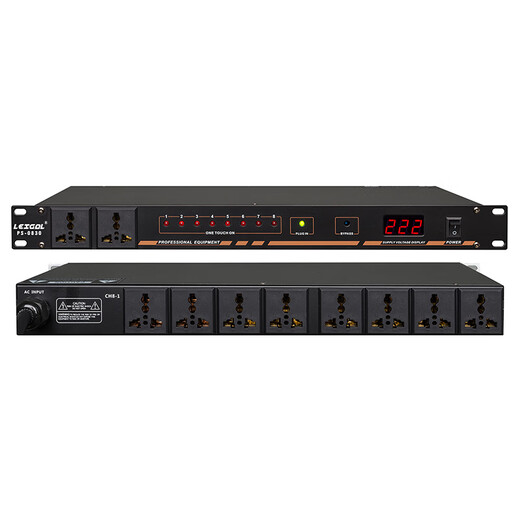 LEIGAL power sequencer EMI filter timing power manager conference room central control RS232 serial port timing power supply controller PS0830 10-way 8KW2 meter main cable screen display LEIGAL