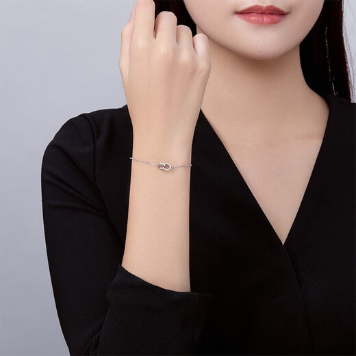 Saturday Fortune (ZLF) PT950 Platinum Bracelet Women's Platinum Classic Fashion Interlocking Bracelet T is sold out 1.99g 16cm + tail chain 3cm