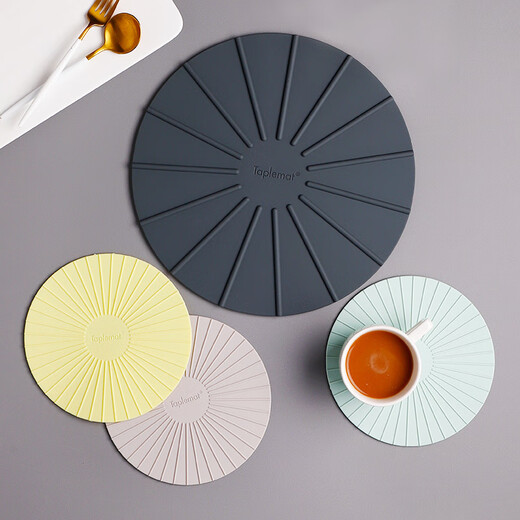 Insulation mat household large silicone pot mat anti-scalding table mat high temperature resistant plate mat bowl mat Nordic large size - 3 colors 1 each