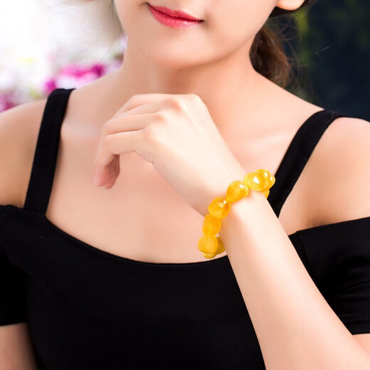 OUCERNY Beeswax Bracelet Natural Amber Raw Stone Bracelet Tibetan Style Original Leather Bracelet Men's and Women's Bracelet Gift with Certificate 20-22g One item, one certificate, supports re-inspection