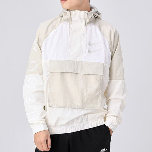 耐克（NIKE） 男装新款运动连帽防风梭织夹克跑步训练透气半拉链外套 CU3886-072 L