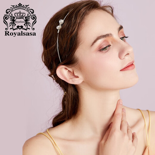 Royal sasa皇家莎莎韩国蝴蝶结甜美细款发箍简约金属头箍压发发卡成人女头饰 亮白色WH