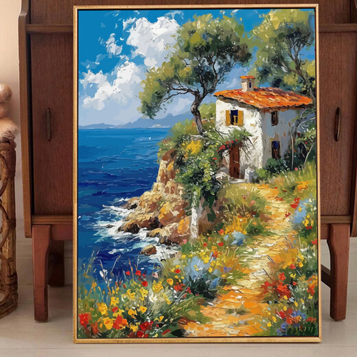Chengliu Style nordique vieil homme et huile de mer peinture de diy peinture d'huile numérique colorée à la main peinture à la main peinture de décoration haut de gamme xh9216 30 * 40cm en bois massif massif cadre intérieur diy ensemble complet d'outils de peinture + pendaison murale