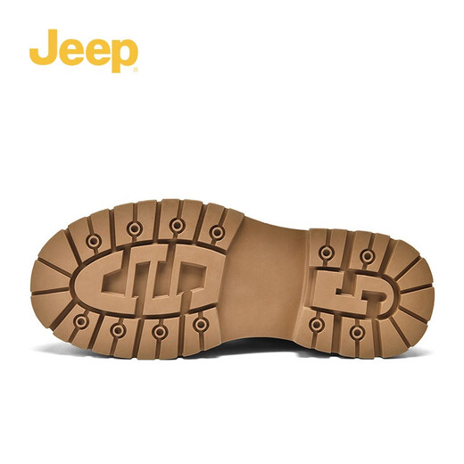 吉普（JEEP）马丁靴男春秋新款复古美式工装靴二层牛皮耐磨踢不烂大黄靴 金黄色（皮鞋码） 42 (260mm)