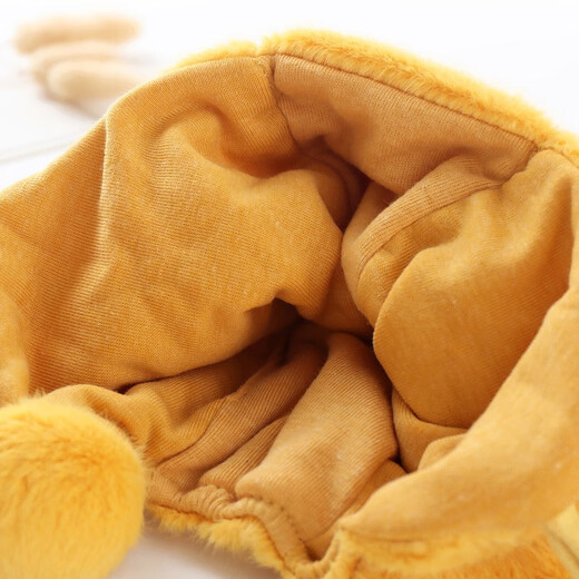 Benasci Baby Hut im Herbst und Winter verdickter warmer Ohrschutz Wolle Hut Hut Kind und Kleinkindjunge und Mädchen Winter Lei Feng Hut Kinderhut mx854-gelbe 5-18 Monate (42-48 cm)