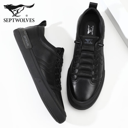Siete lobos zapatos para hombres nuevos zapatos casuales de cuero genuino zapatos de hombres bajos para hombres zapatos de cuero zapatos de cuero zapatos de cuero negro 42 zapatos de cuero talla