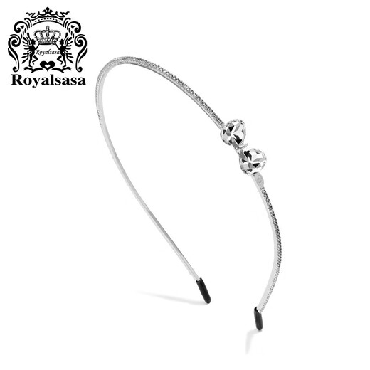 Royal sasa皇家莎莎韩国蝴蝶结甜美细款发箍简约金属头箍压发发卡成人女头饰 亮白色WH