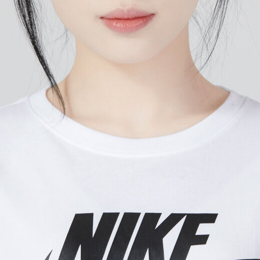 Nike (Nike) Femenino Set 2025 Summer NUEVA casualidad de manga clásica de manga corta Capas de manga corta tejido de cinco cultivos Conjunto de dos piezas DX7907-100 y FV6623-010 m (160)